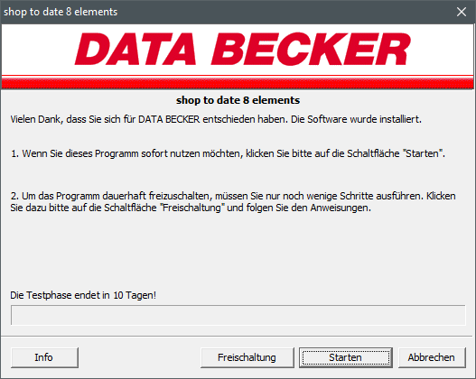 DataBecker freischaltung Schritt 1